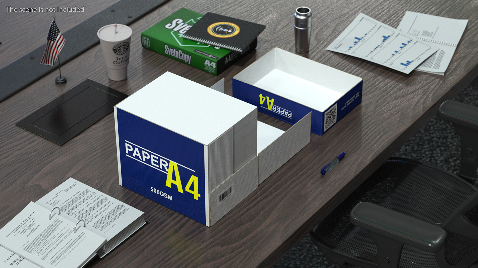 A4 Copier Paper Box Open 3D model