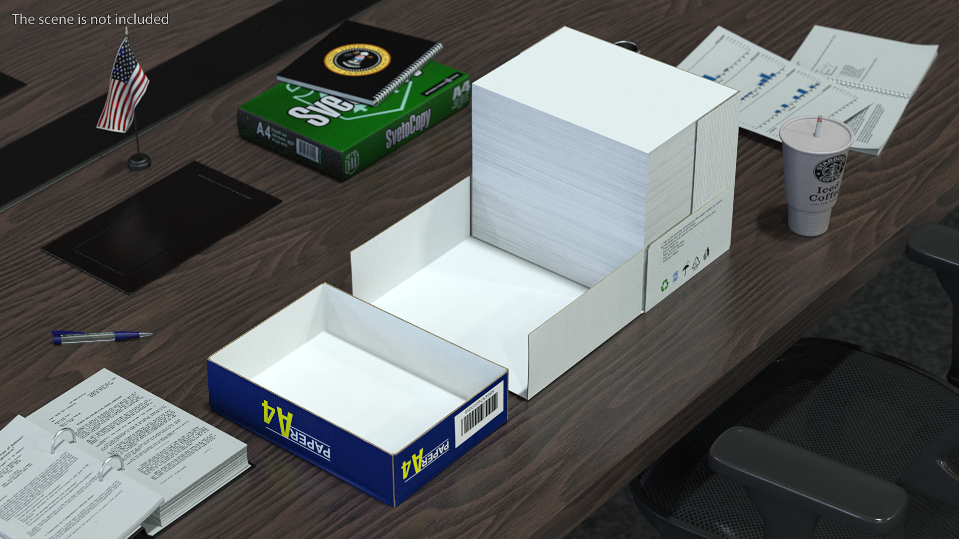 A4 Copier Paper Box Open 3D model
