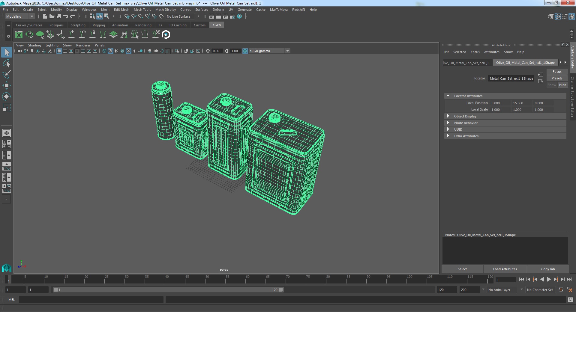 3D Olive Oil Metal Can Set model