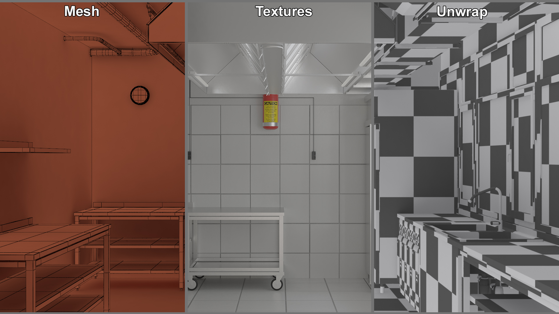 Commercial Kitchen Empty 3D model