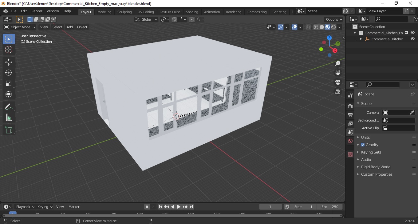 Commercial Kitchen Empty 3D model