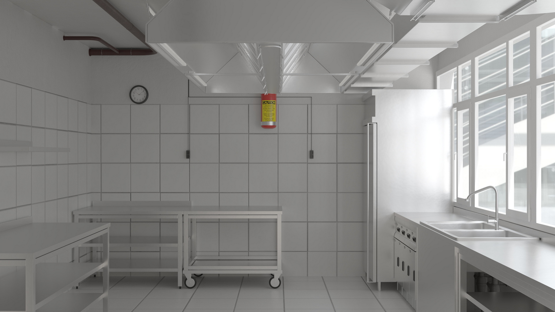 Commercial Kitchen Empty 3D model
