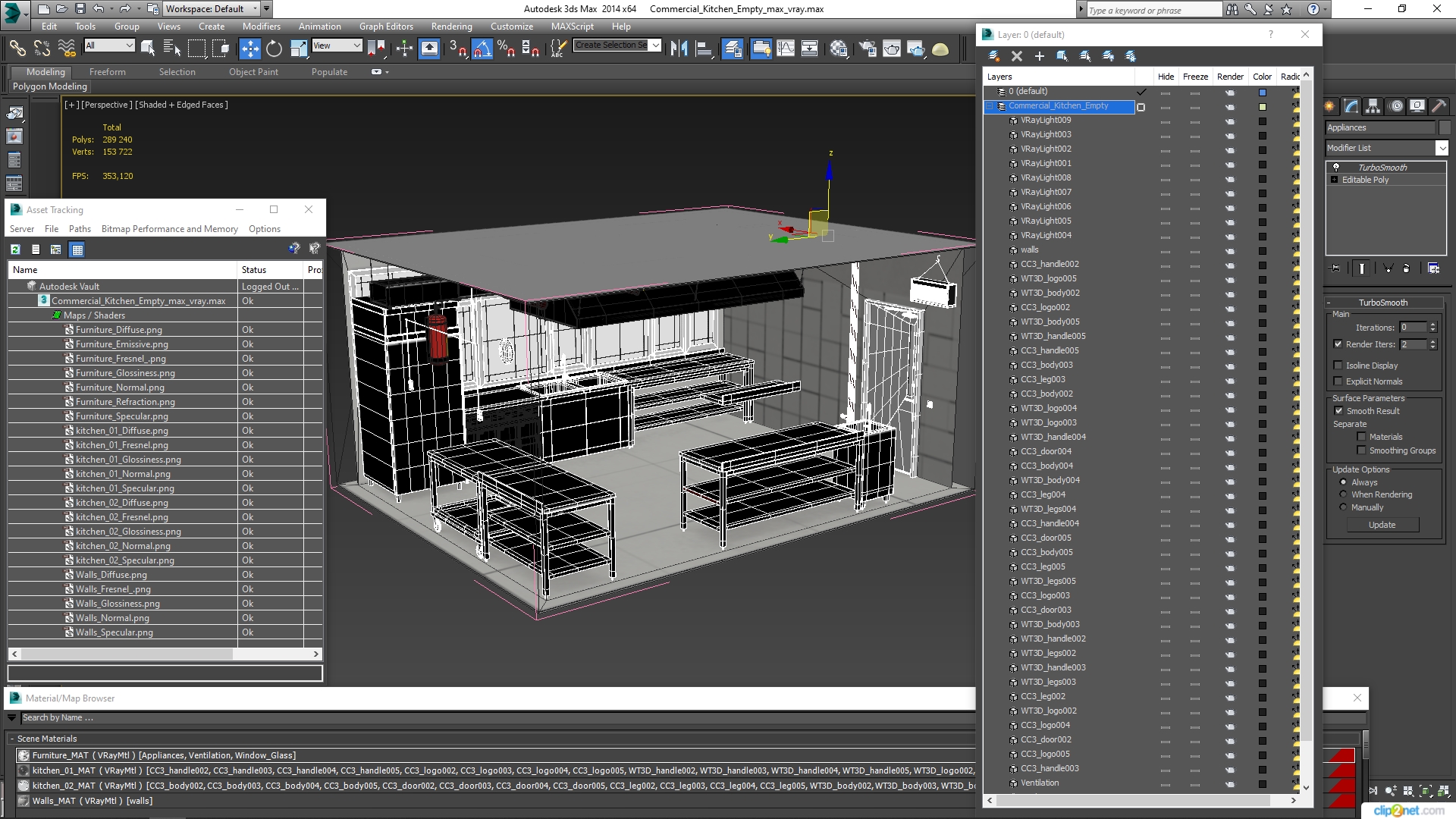 Commercial Kitchen Empty 3D model