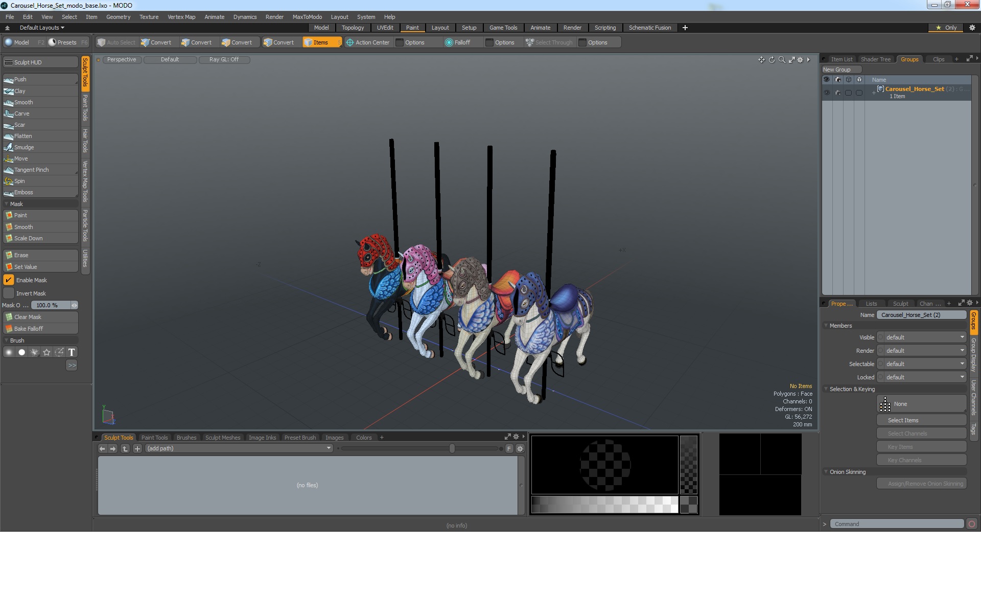 3D Carousel Horse Set model