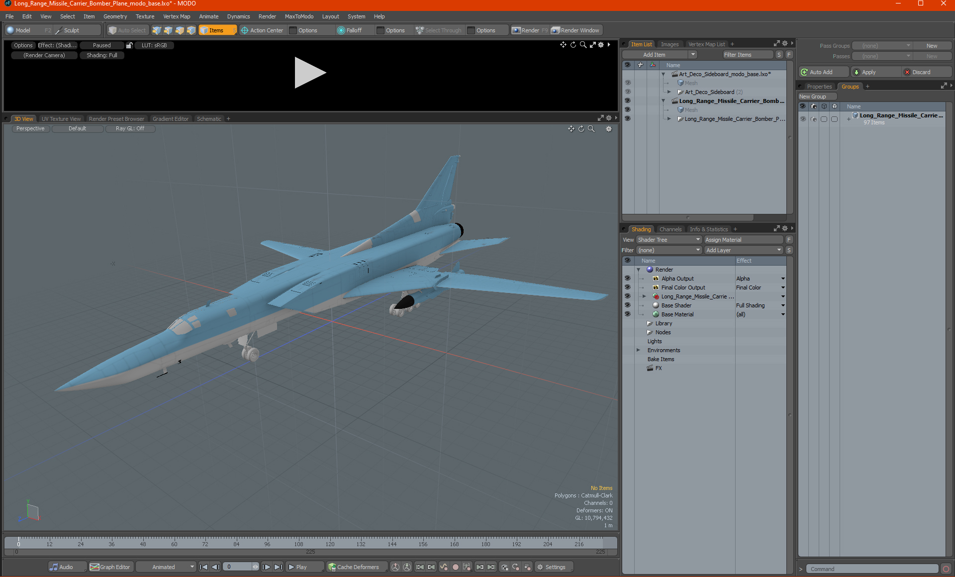 Long Range Missile Carrier Bomber Plane 3D model