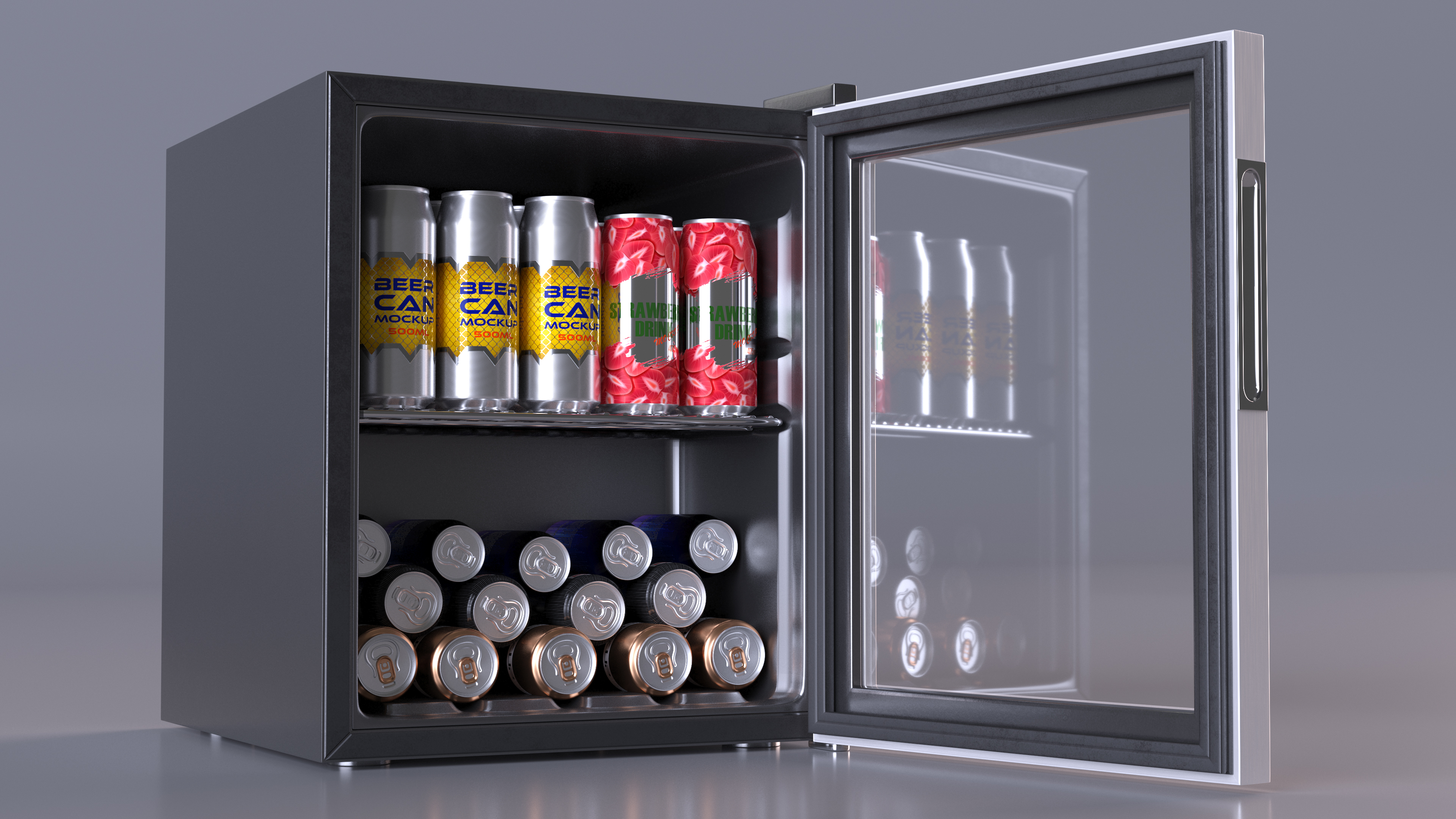 3D model Mini Cooler with Beverage Cans