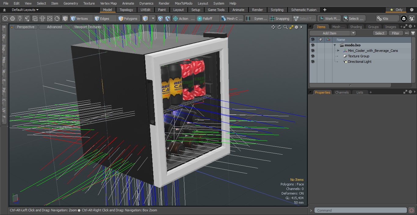 3D model Mini Cooler with Beverage Cans