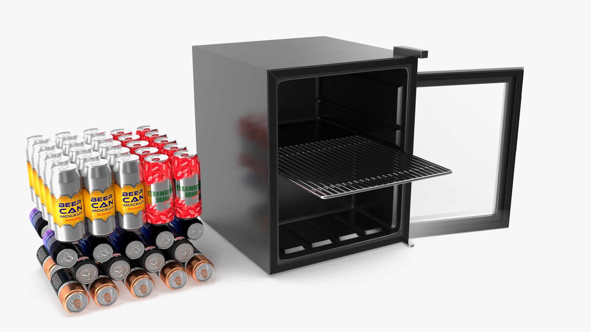 3D model Mini Cooler with Beverage Cans