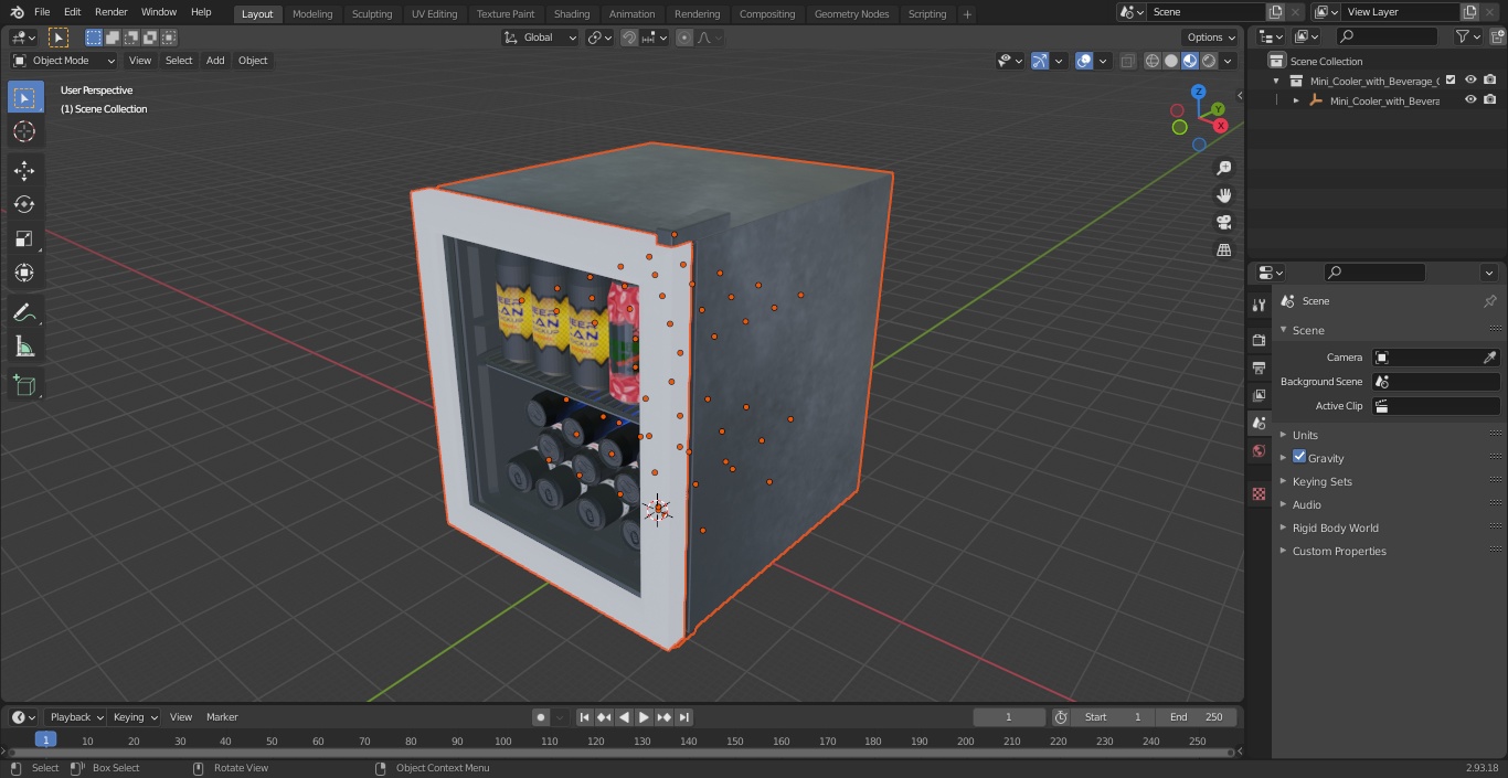 3D model Mini Cooler with Beverage Cans