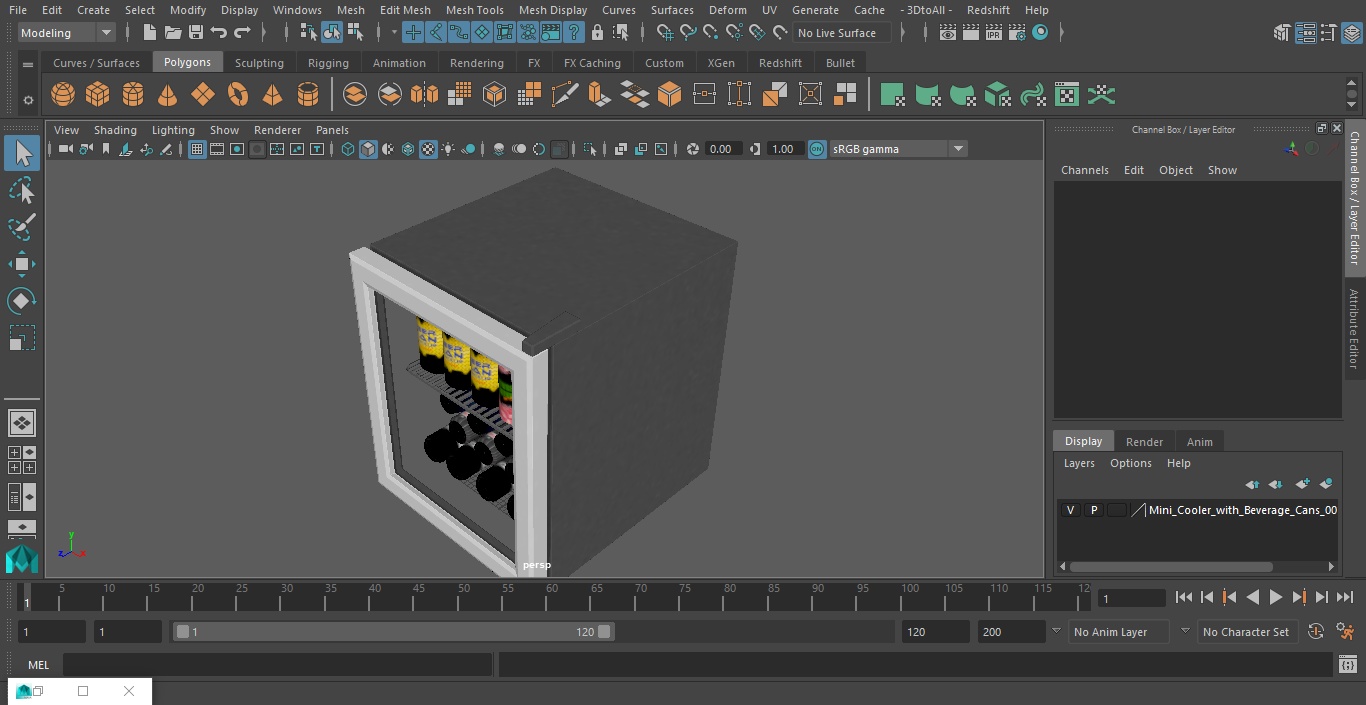 3D model Mini Cooler with Beverage Cans