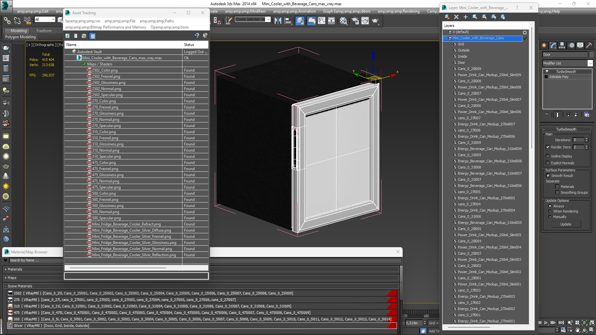 3D model Mini Cooler with Beverage Cans