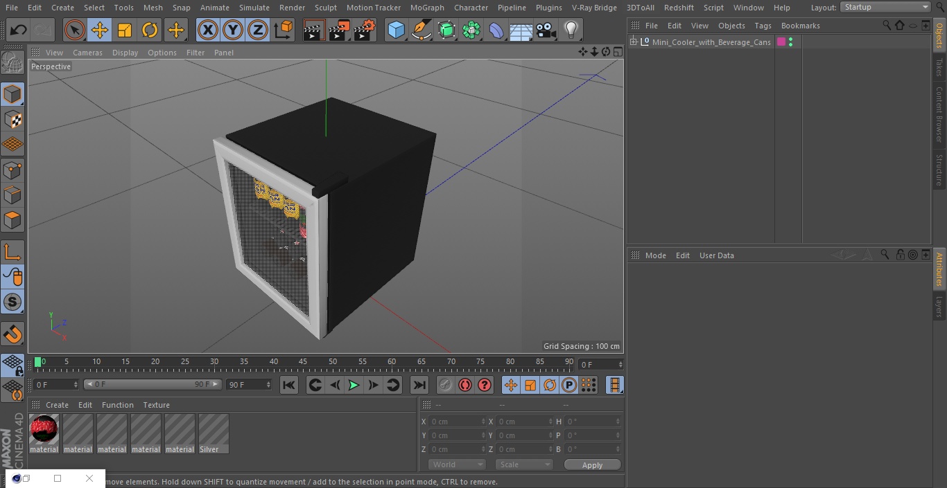 3D model Mini Cooler with Beverage Cans