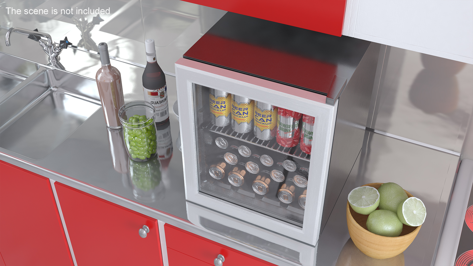 3D model Mini Cooler with Beverage Cans