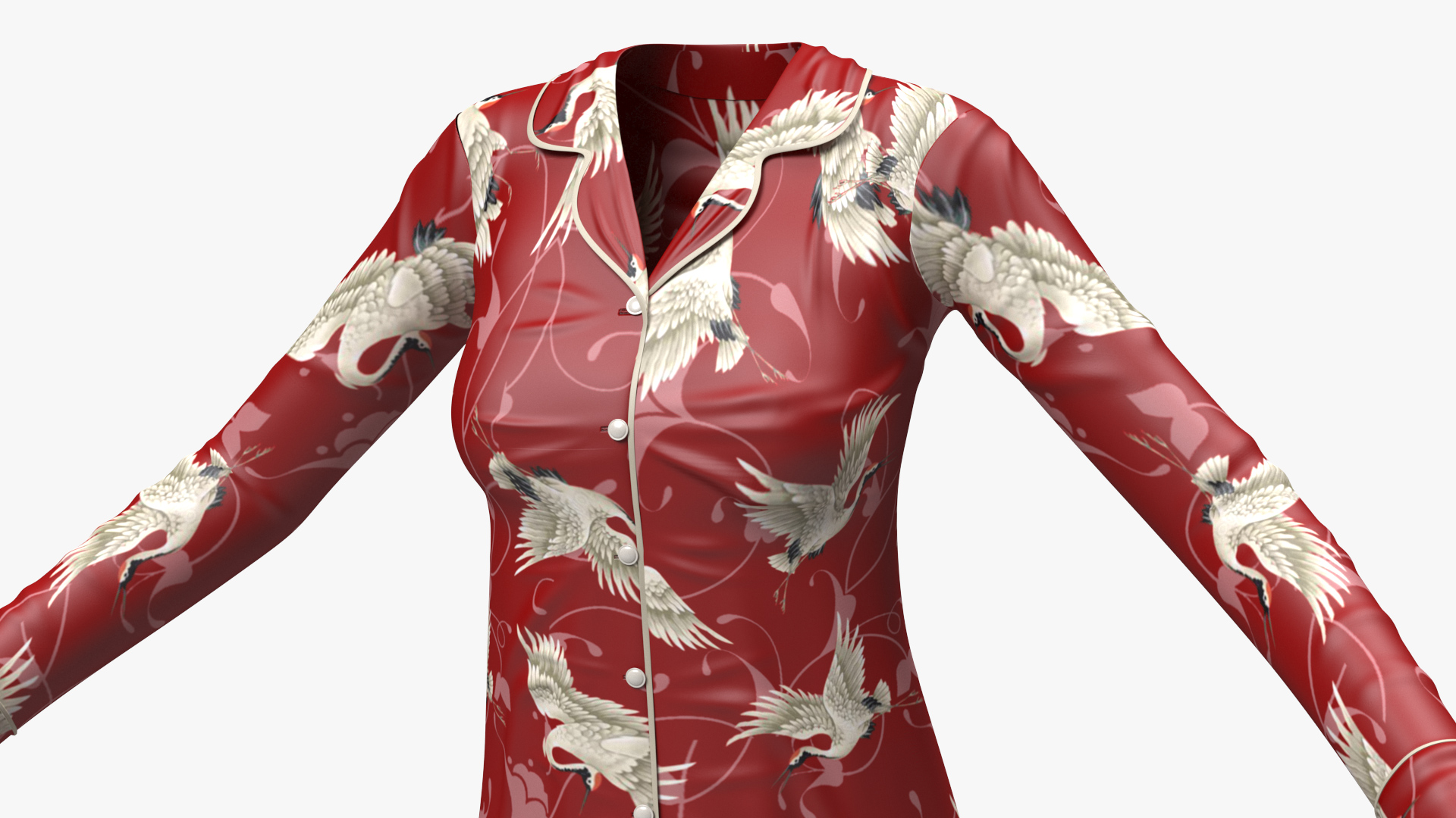 Asian Style Satin Pijama for Women 3D model