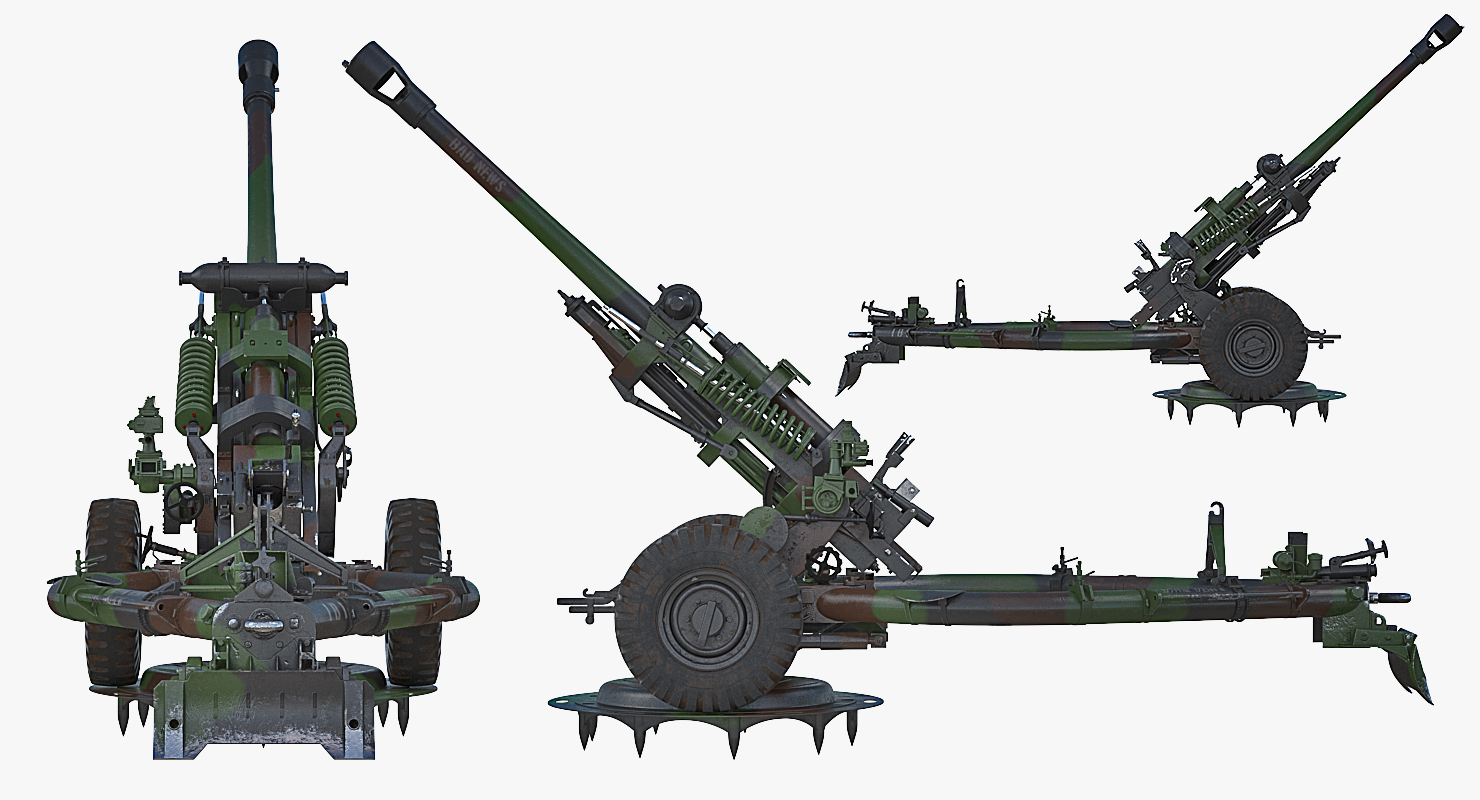 Field Artillery M119A1 Howitzer Battle Position 3D