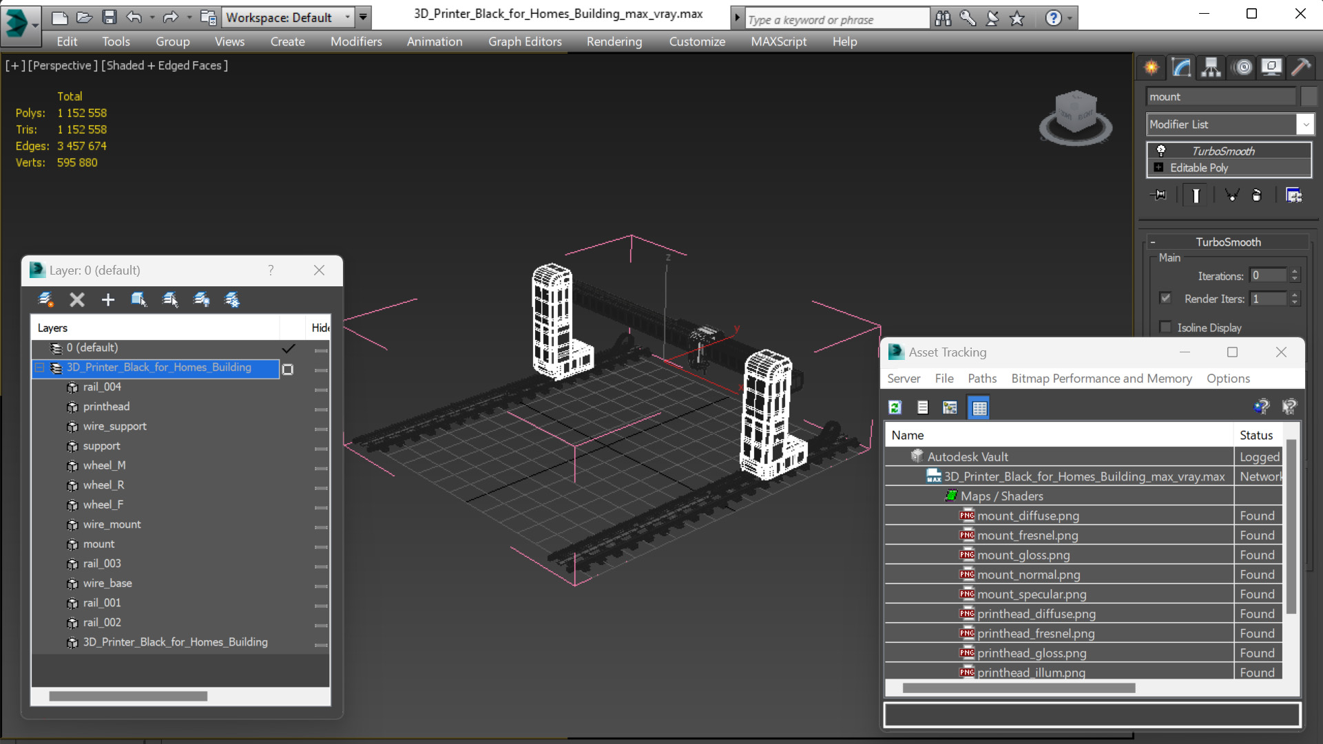 3D model 3D Printer Black for Homes Building