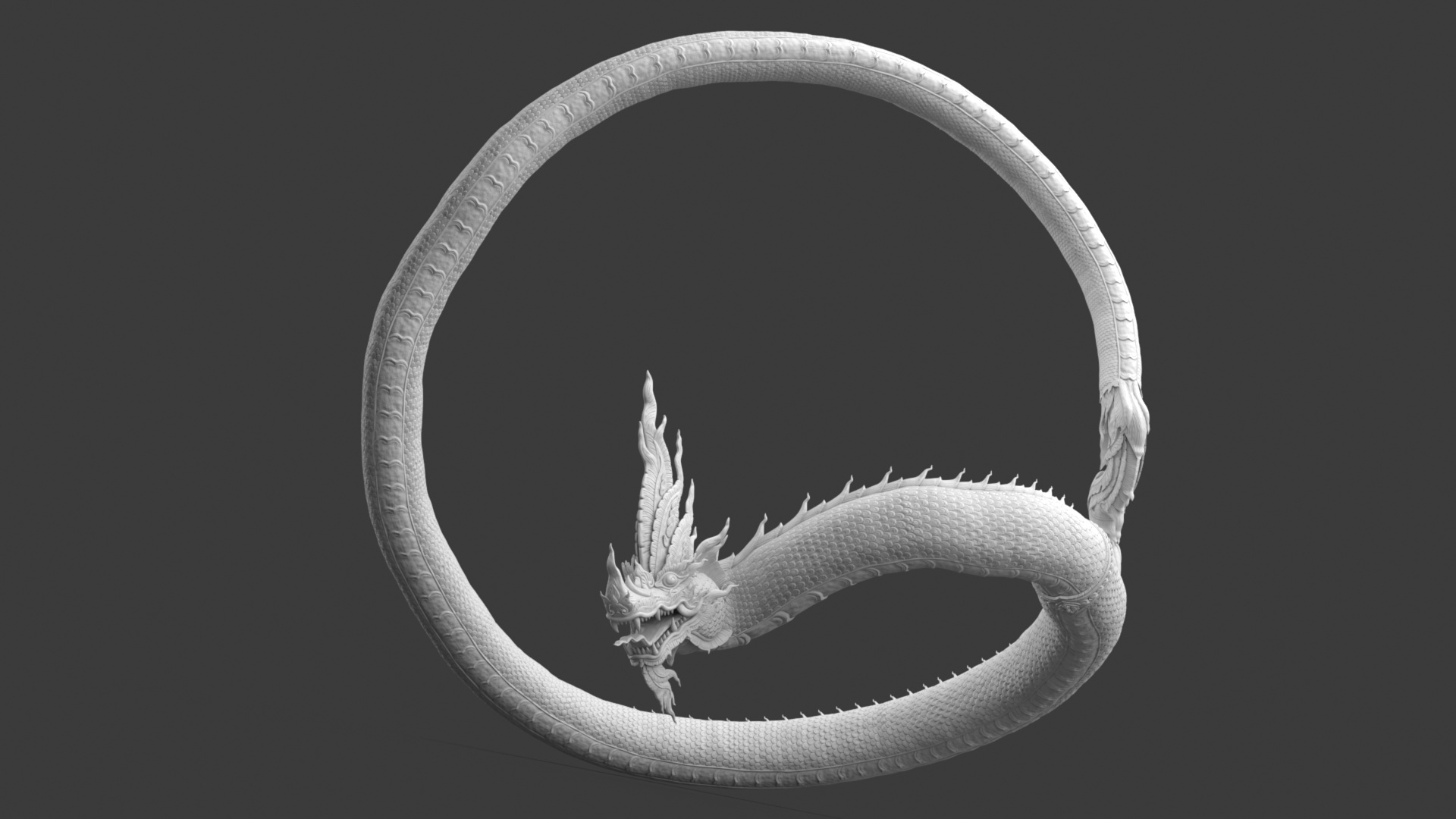 3D Serpent Dragon White Rigged for Maya