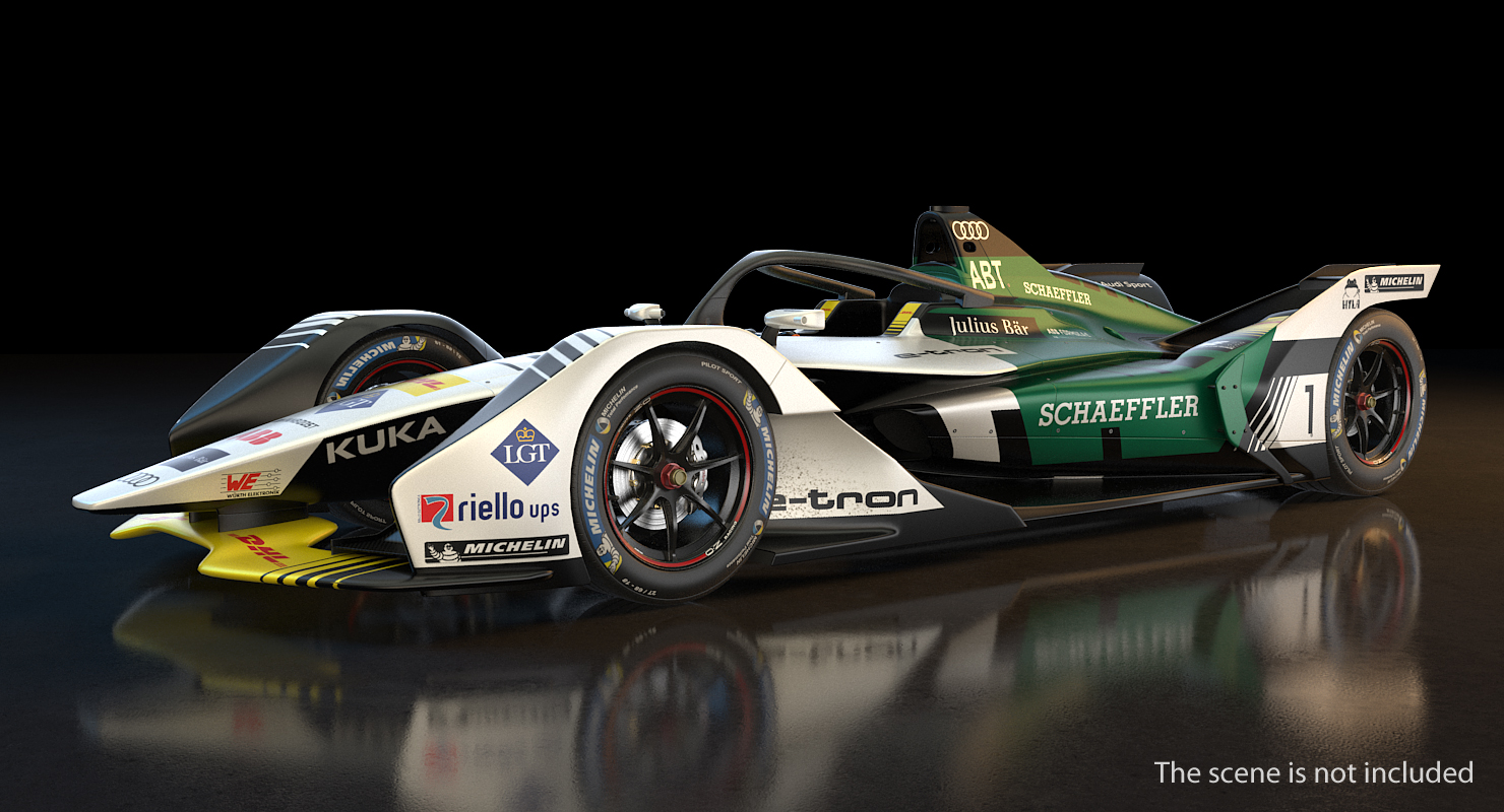 3D Audi E-Tron FE05 Formula E Rigged model