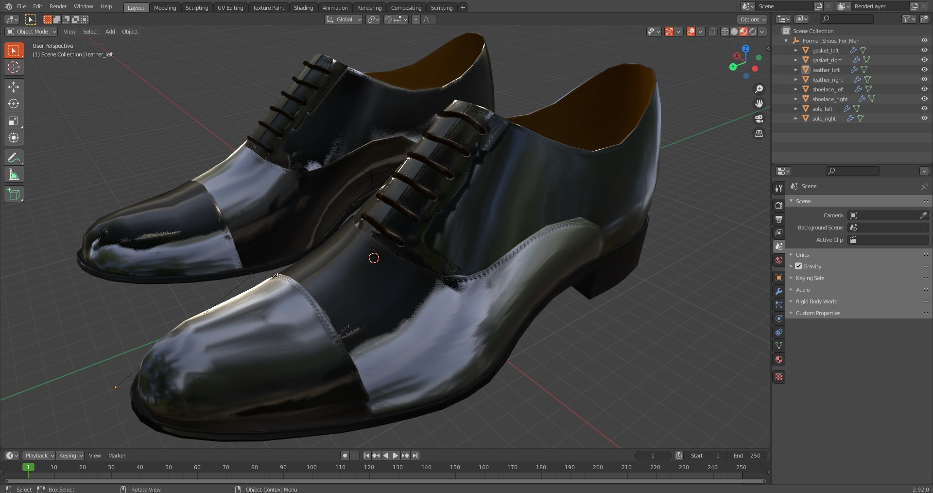 3D model Formal Shoes For Men