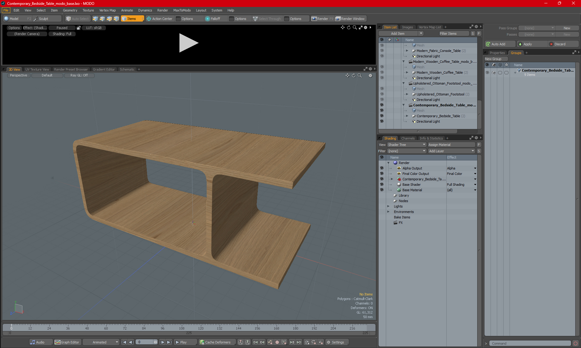 Contemporary Bedside Table for 3D Print 3D model