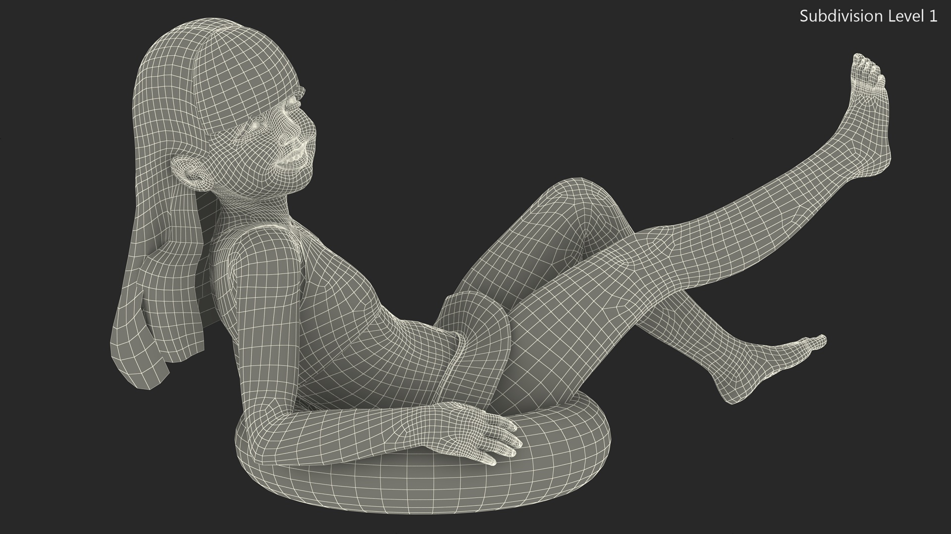 3D Swims Child Girl Beach Style model