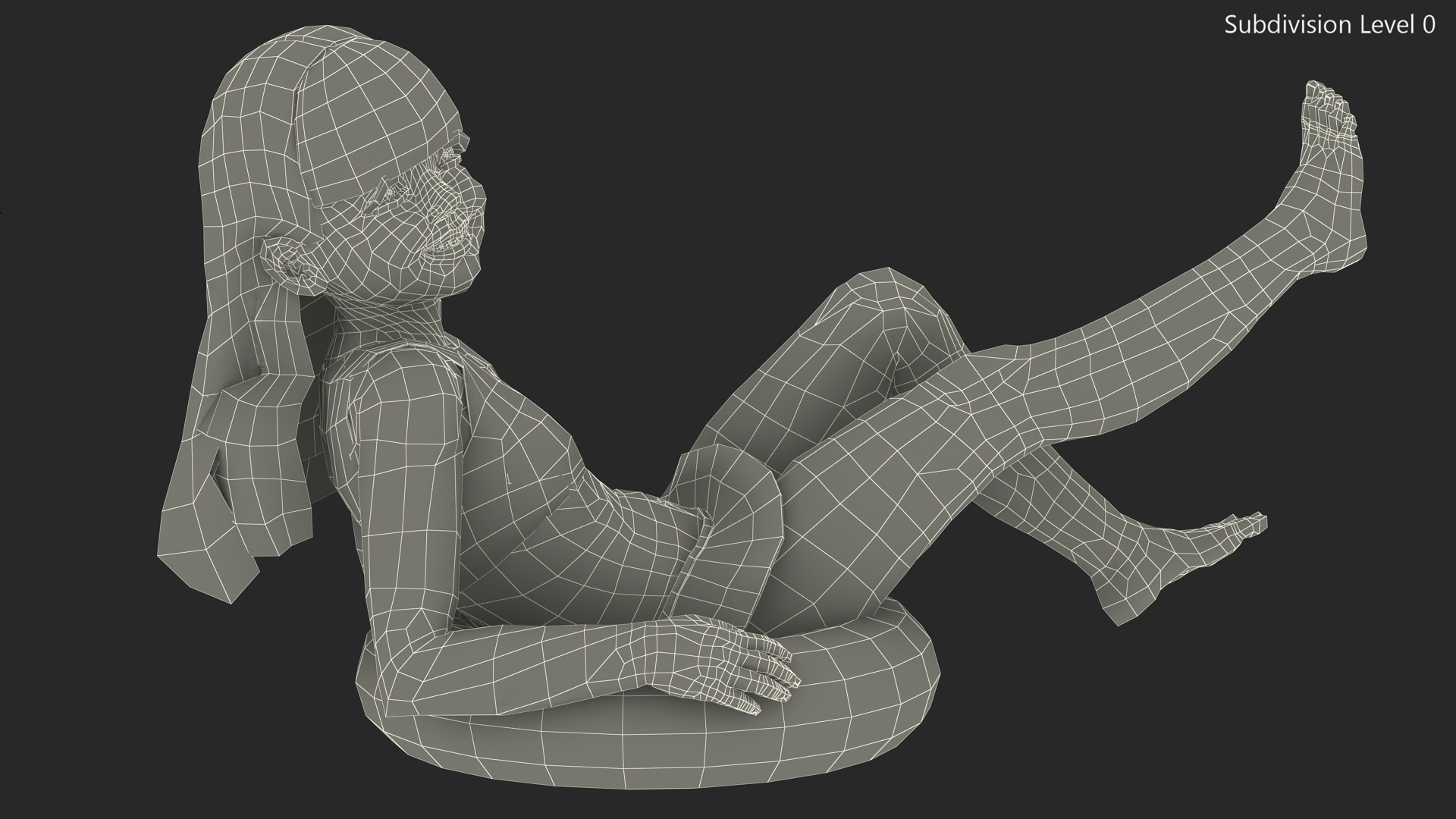 3D Swims Child Girl Beach Style model