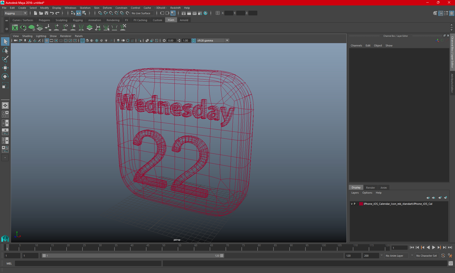 iPhone iOS Calendar Icon 3D model