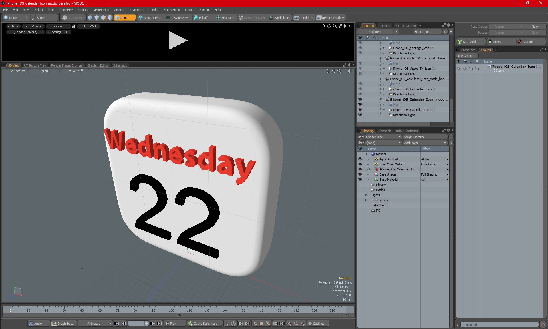 iPhone iOS Calendar Icon 3D model