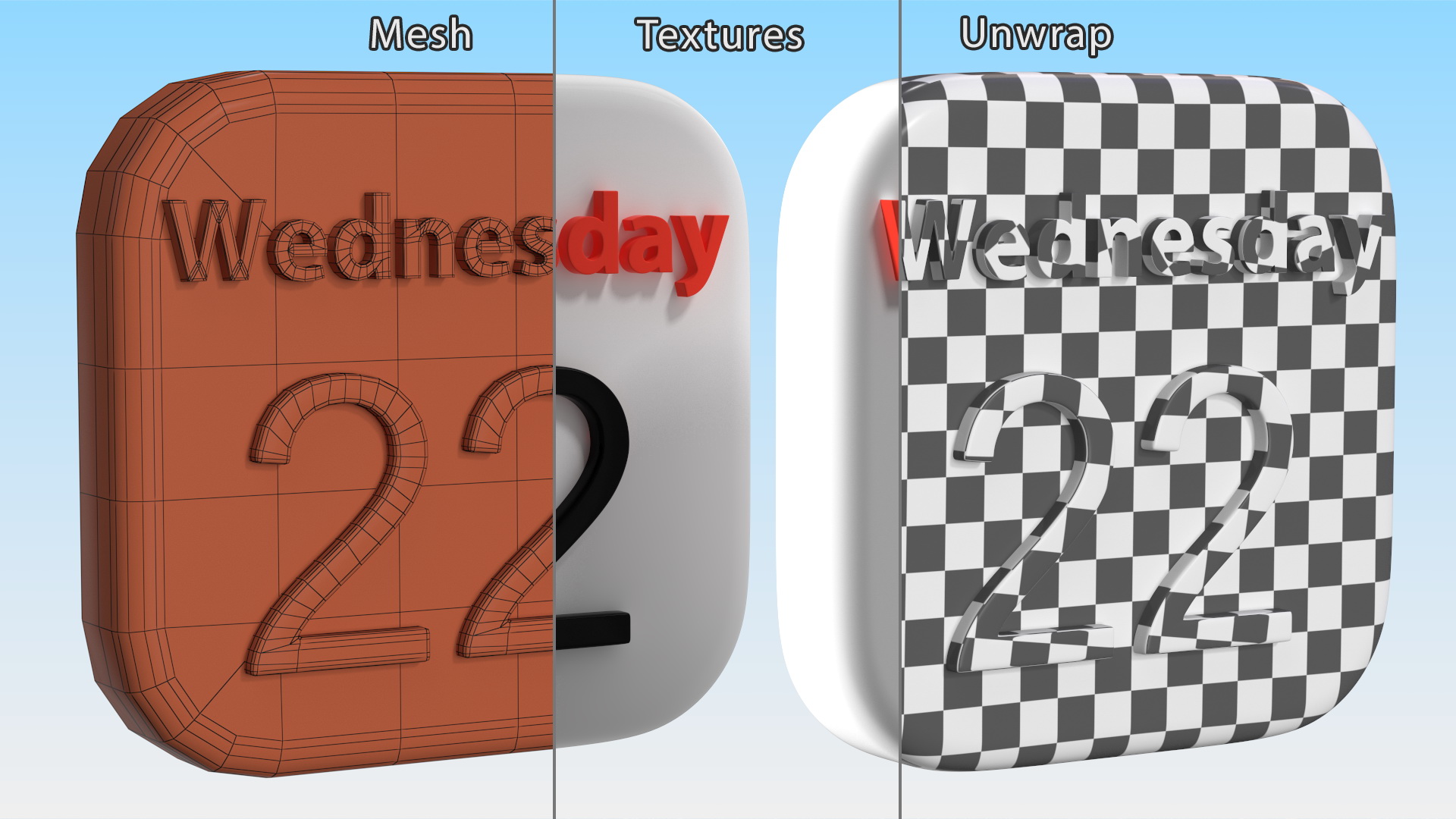 iPhone iOS Calendar Icon 3D model
