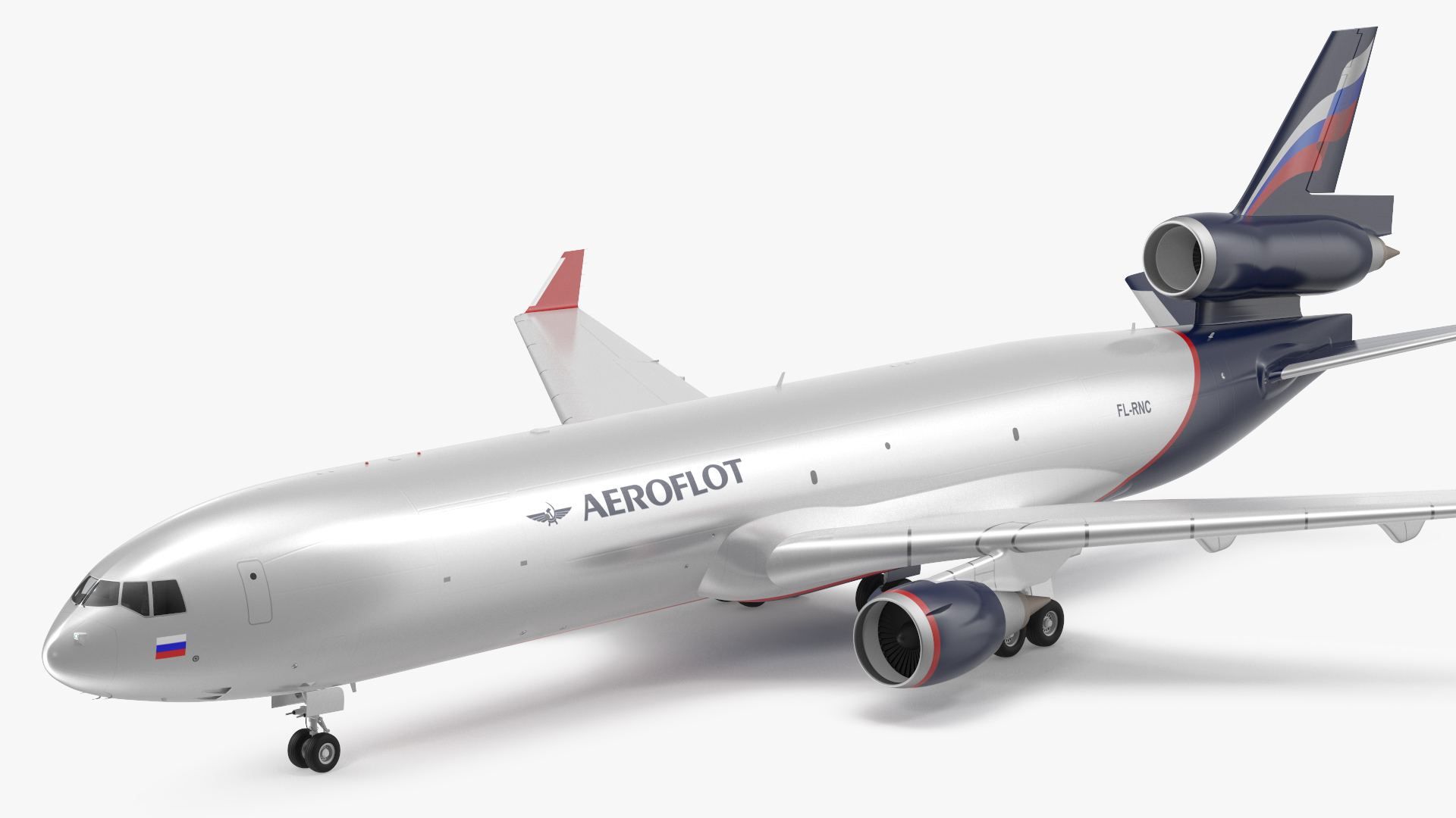 3D model McDonnell Douglas MD11 Tri Jet Airliner Aeroflot Rigged