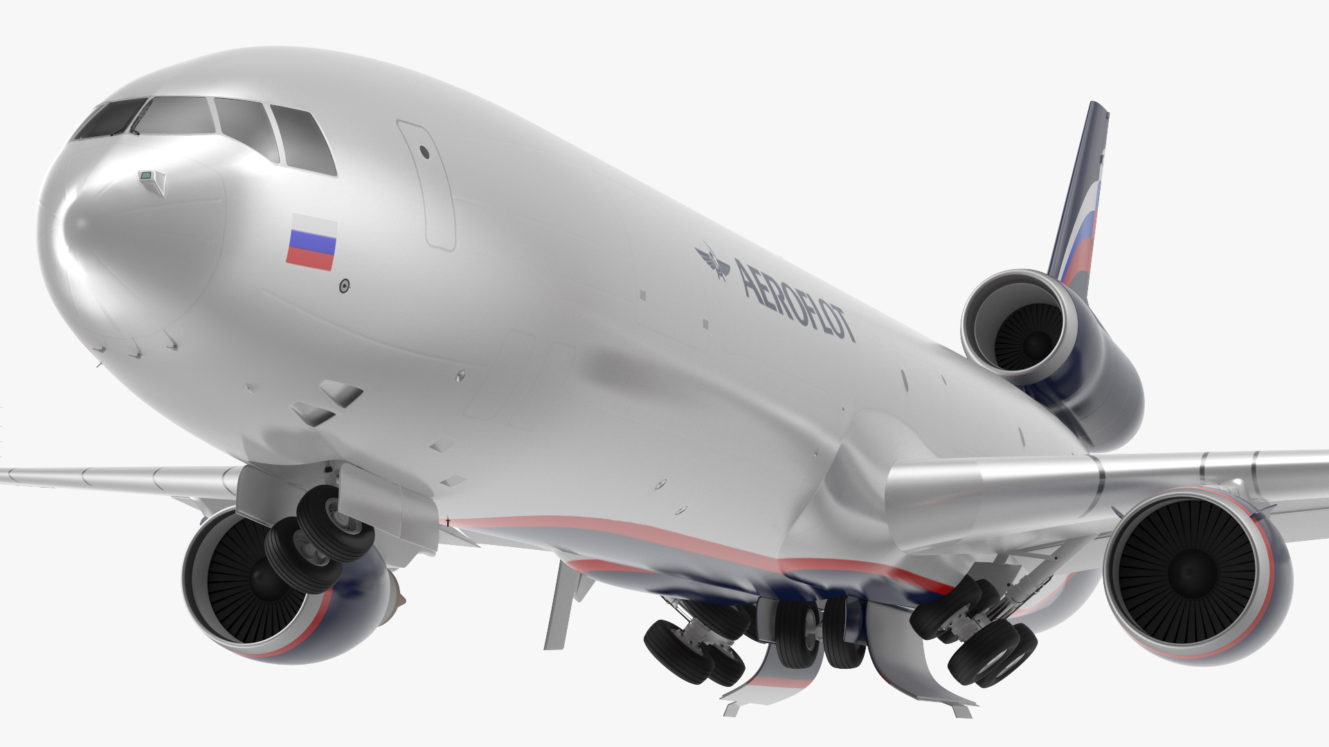 3D model McDonnell Douglas MD11 Tri Jet Airliner Aeroflot Rigged