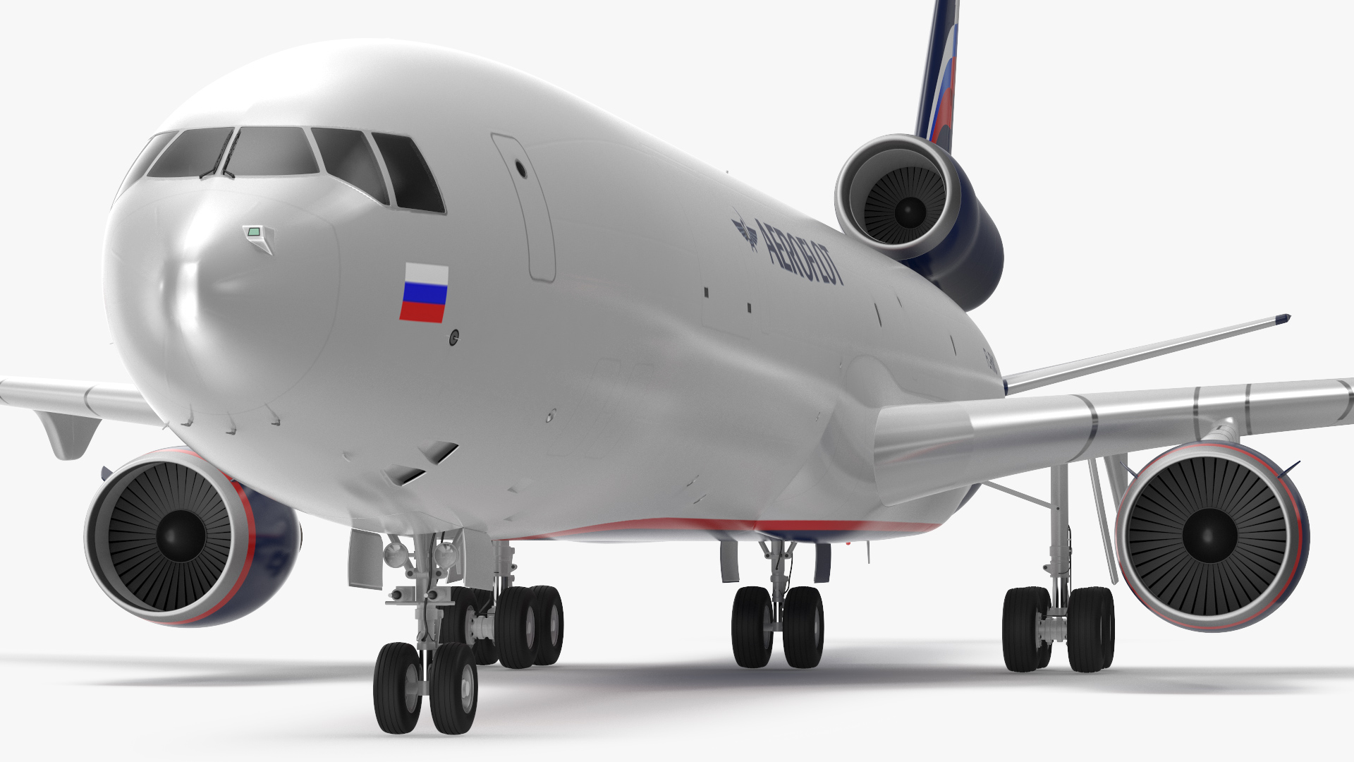 3D model McDonnell Douglas MD11 Tri Jet Airliner Aeroflot Rigged