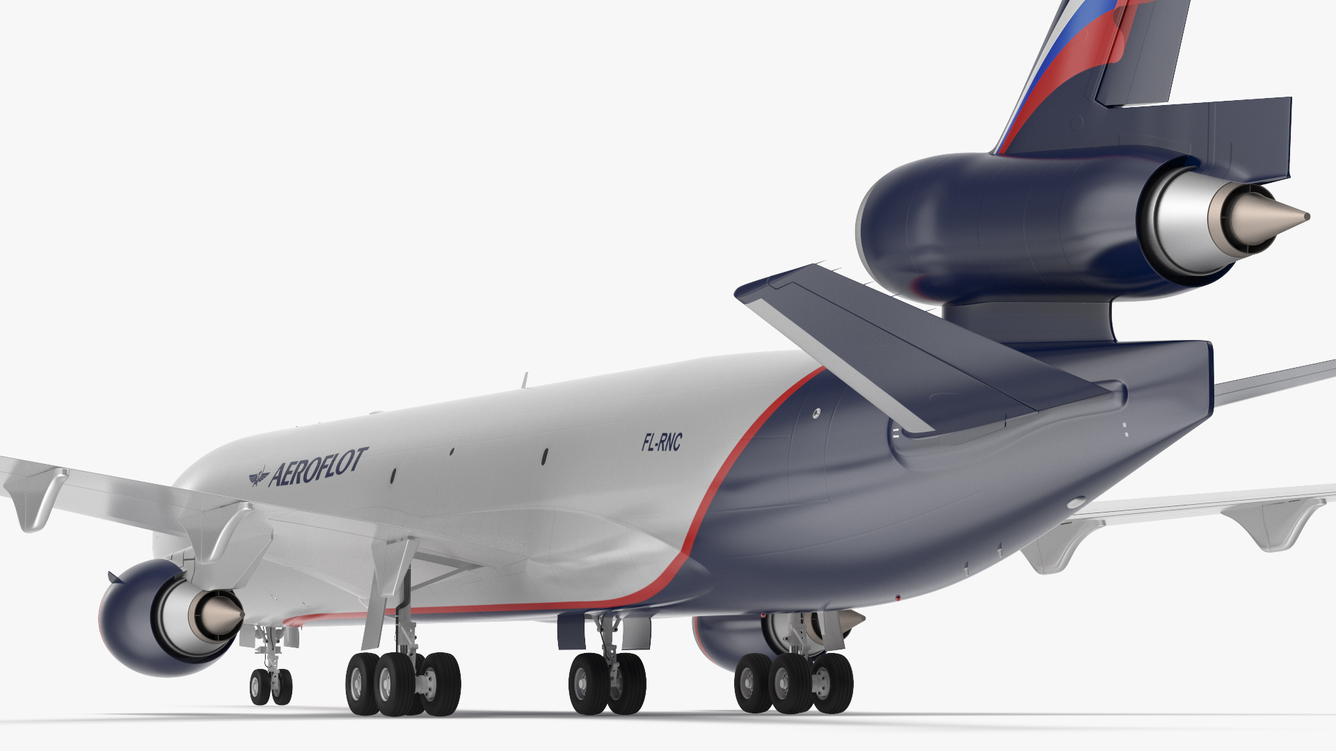 3D model McDonnell Douglas MD11 Tri Jet Airliner Aeroflot Rigged