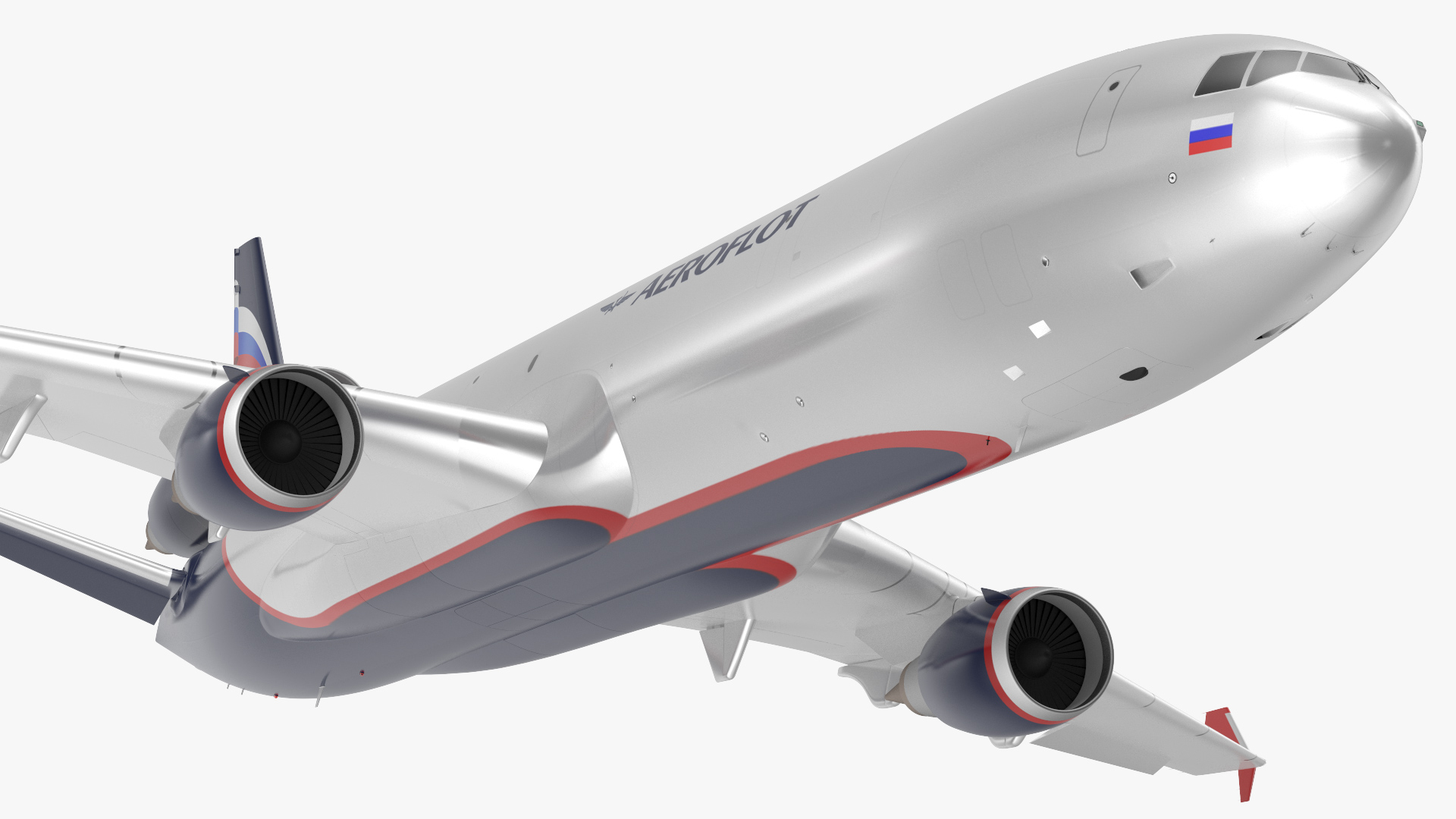 3D model McDonnell Douglas MD11 Tri Jet Airliner Aeroflot Rigged