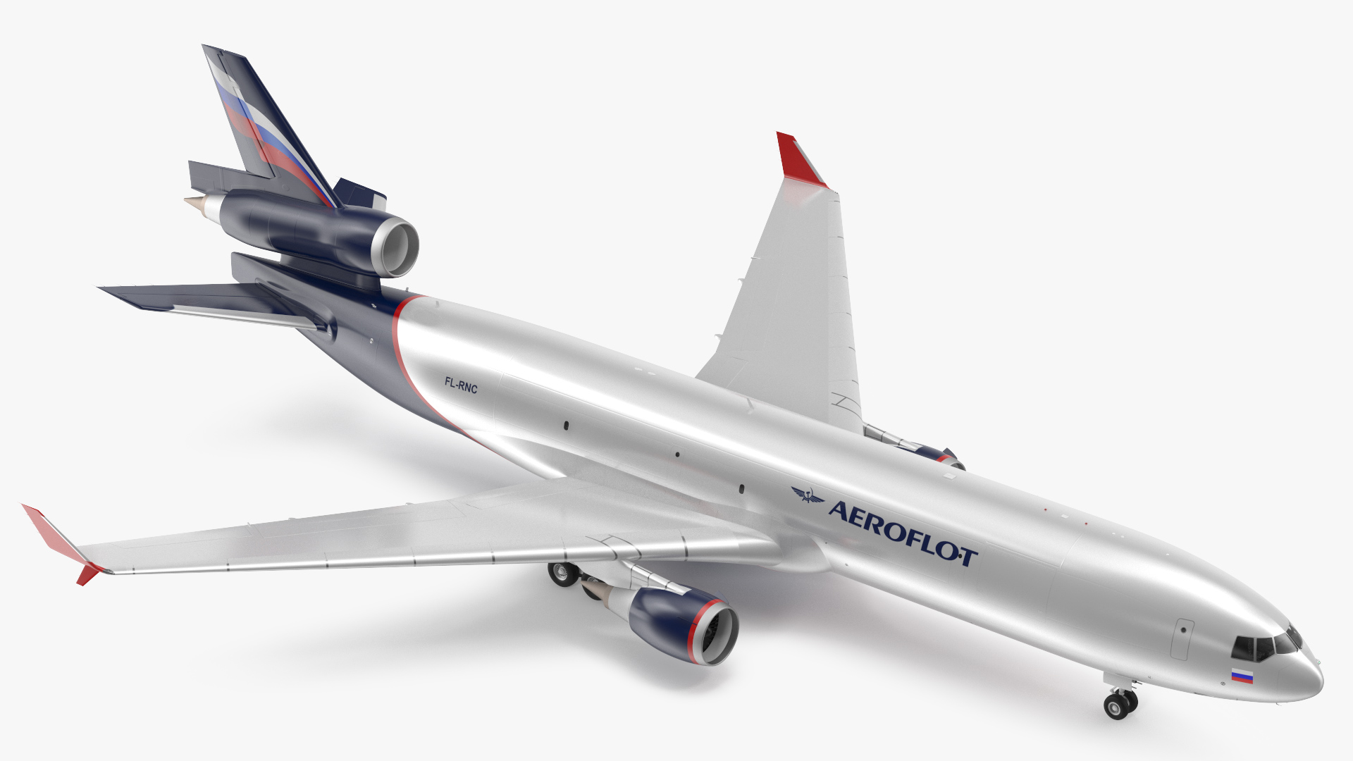 3D model McDonnell Douglas MD11 Tri Jet Airliner Aeroflot Rigged