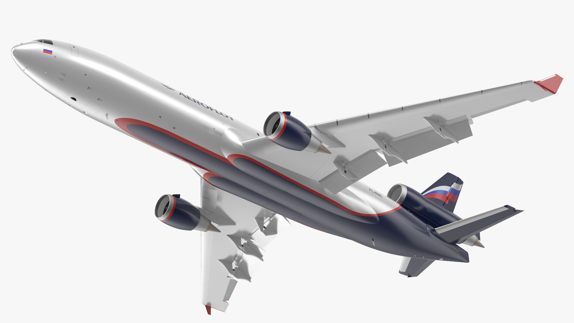 3D model McDonnell Douglas MD11 Tri Jet Airliner Aeroflot Rigged