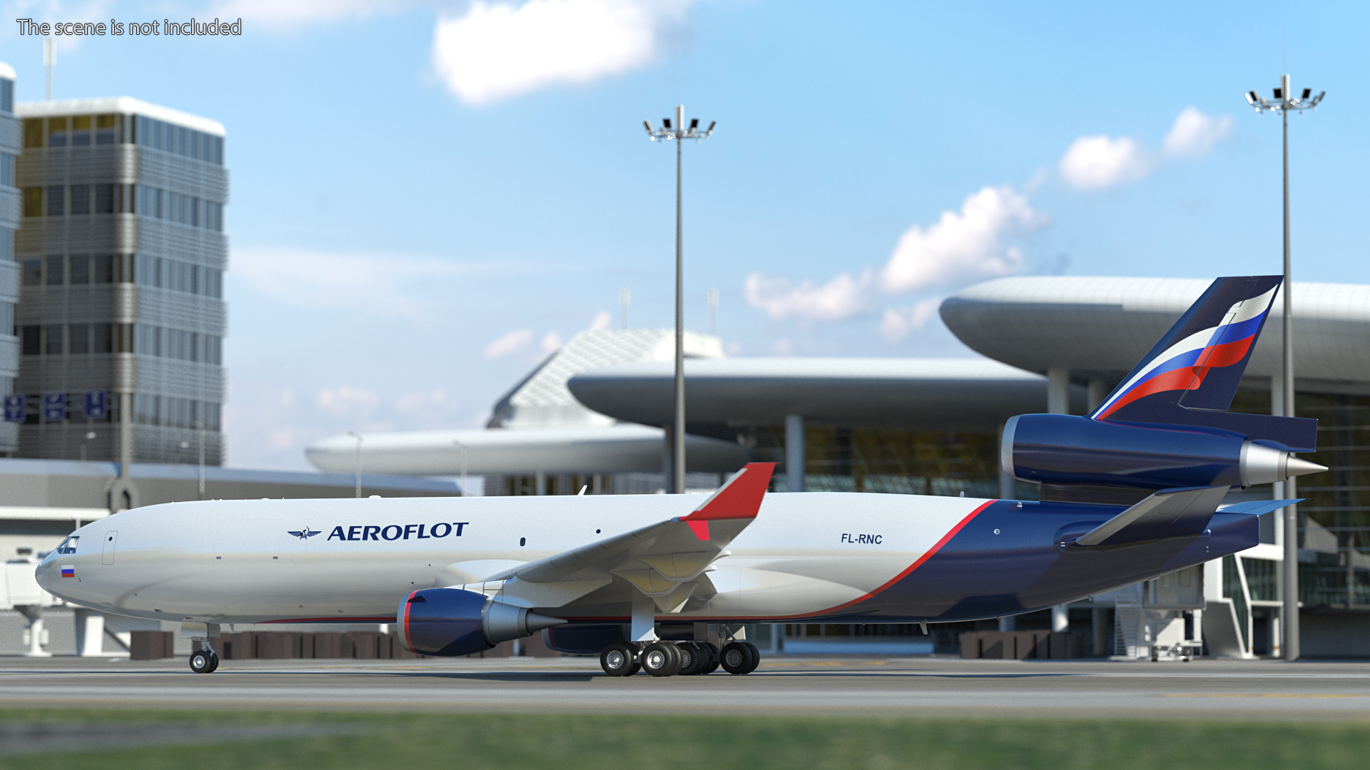3D model McDonnell Douglas MD11 Tri Jet Airliner Aeroflot Rigged