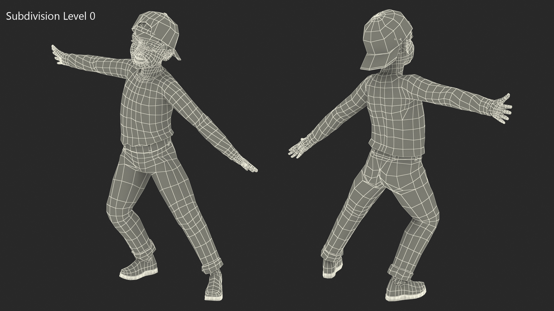 Child Boy Street Style Pose 3D