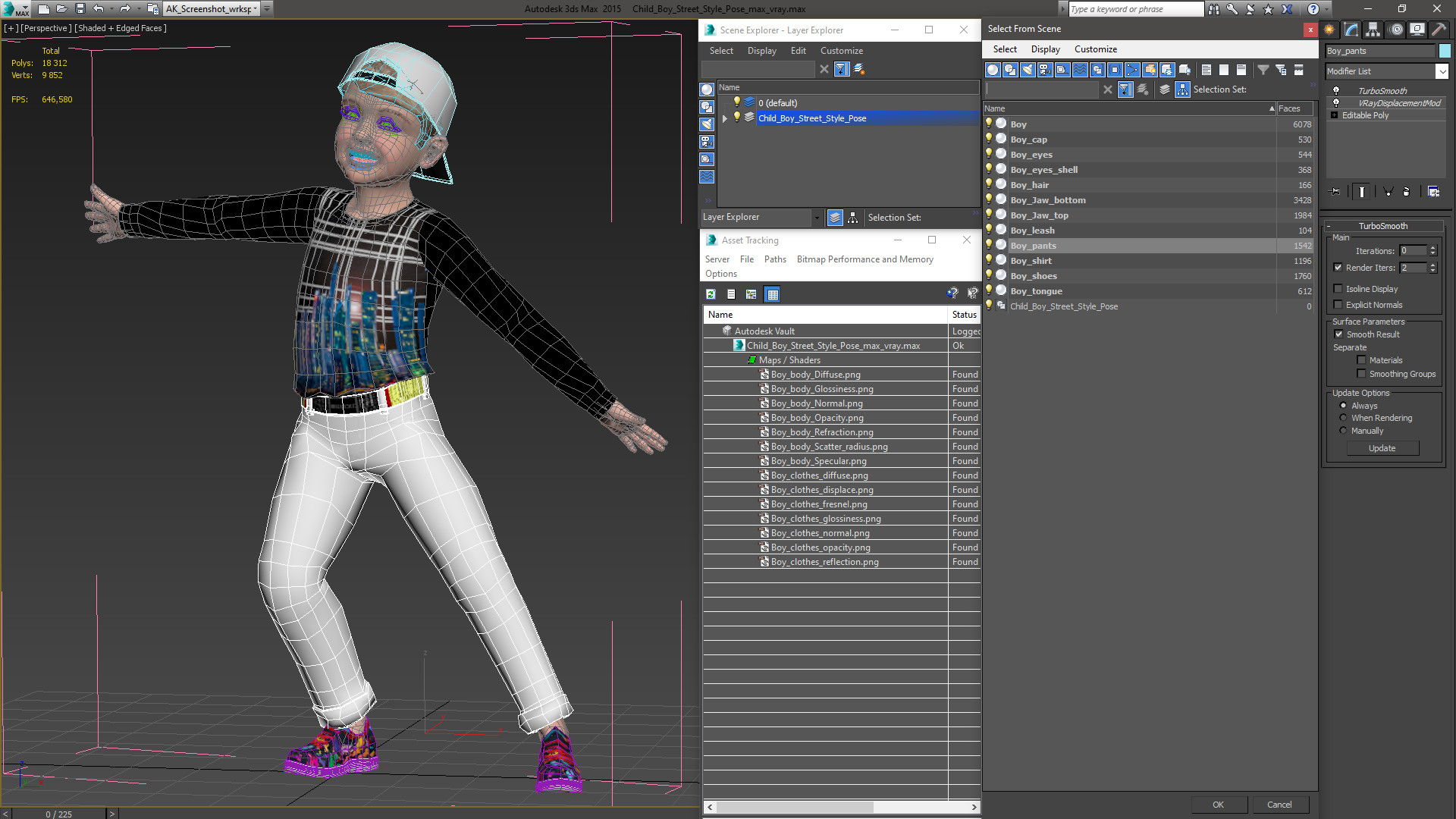 Child Boy Street Style Pose 3D