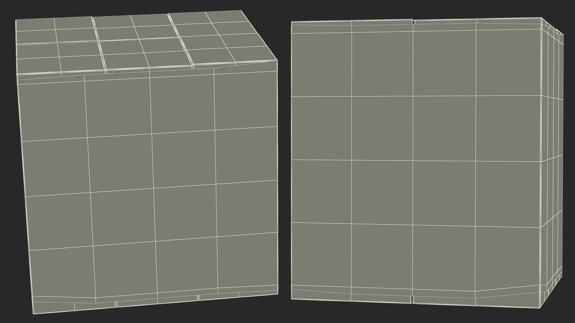 3D Carton Boxes Wrapped in Stretch Film
