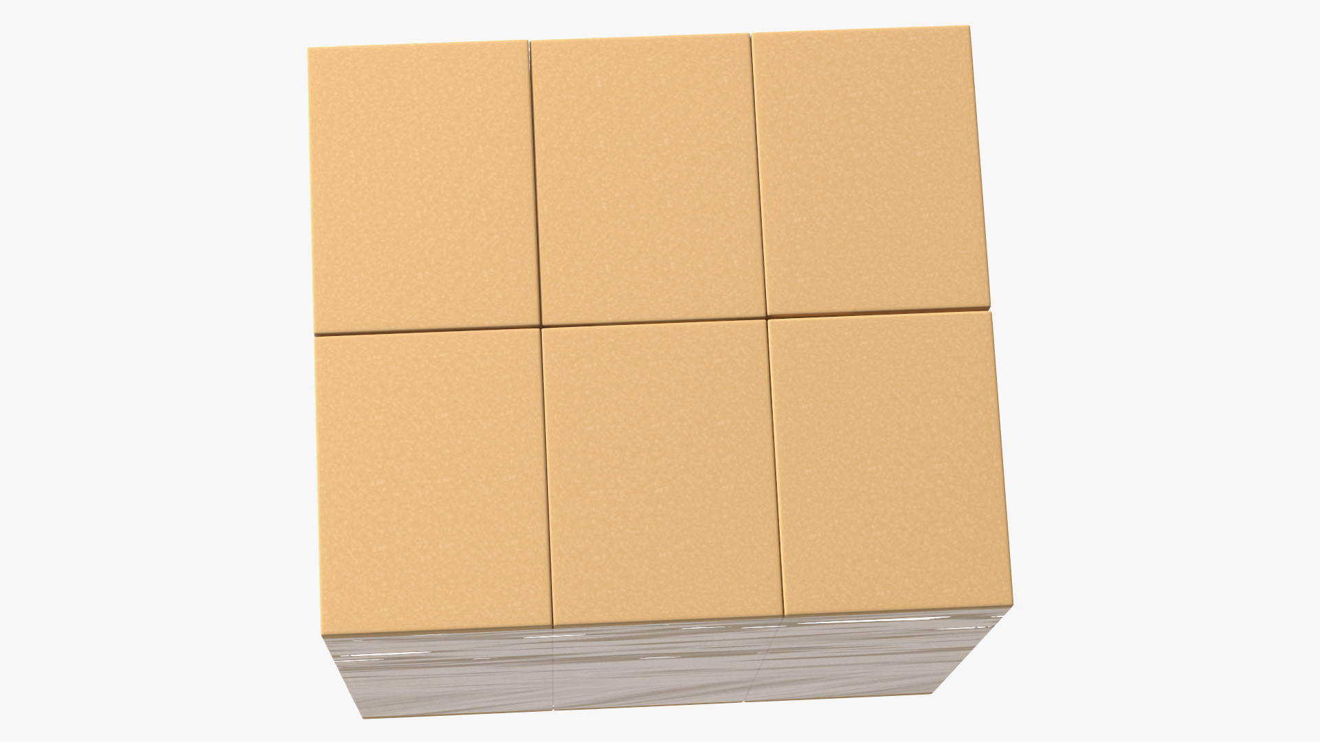3D Carton Boxes Wrapped in Stretch Film