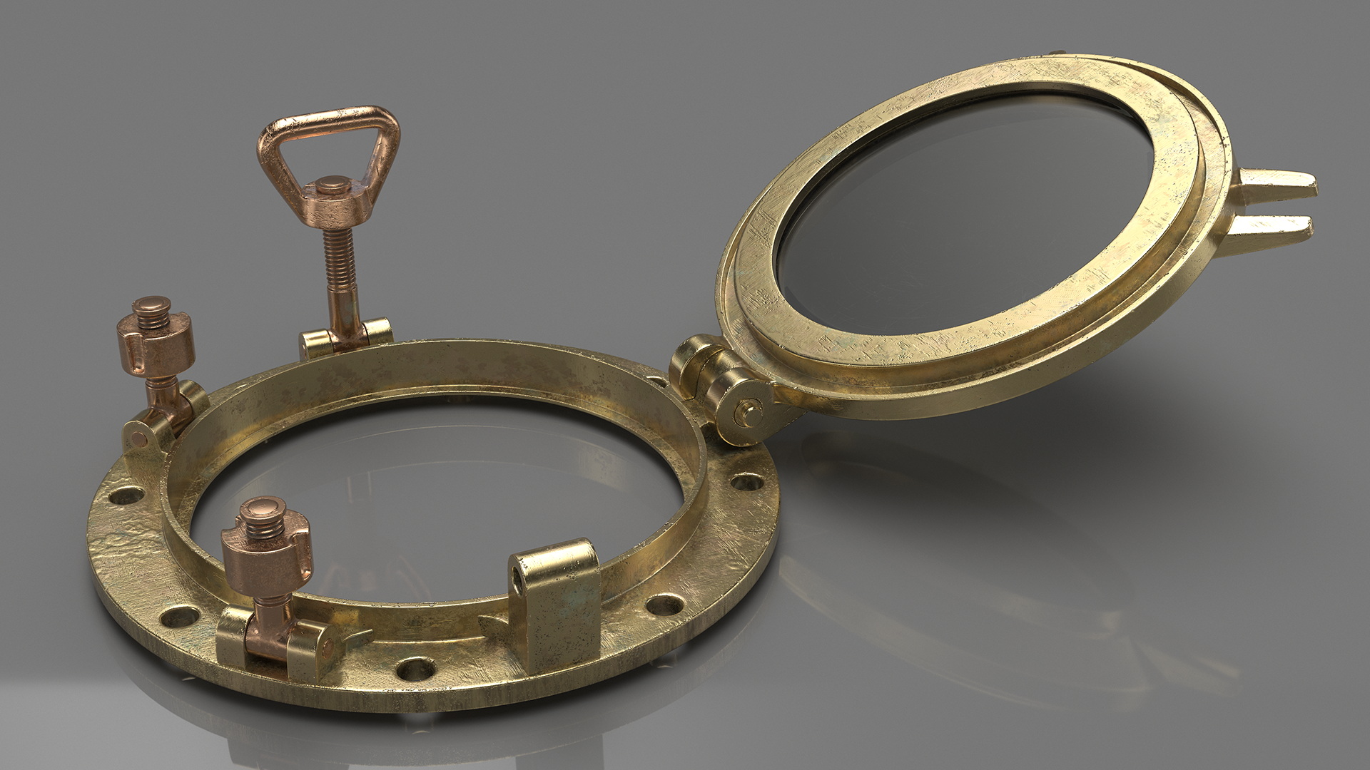 Vintage Ship Porthole Brass 3D