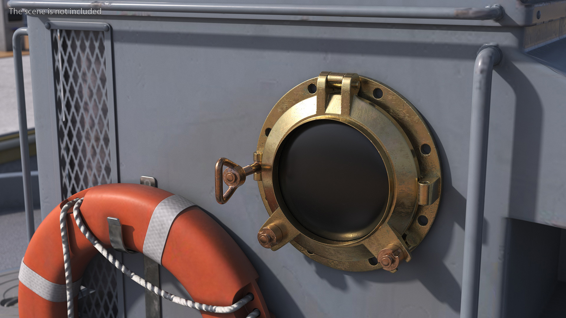 Vintage Ship Porthole Brass 3D