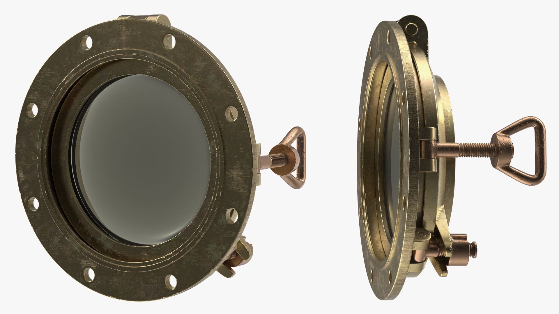 Vintage Ship Porthole Brass 3D
