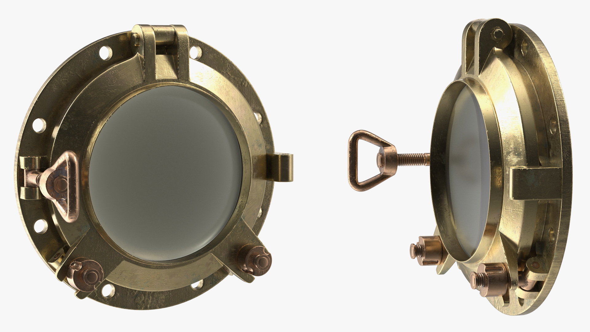Vintage Ship Porthole Brass 3D