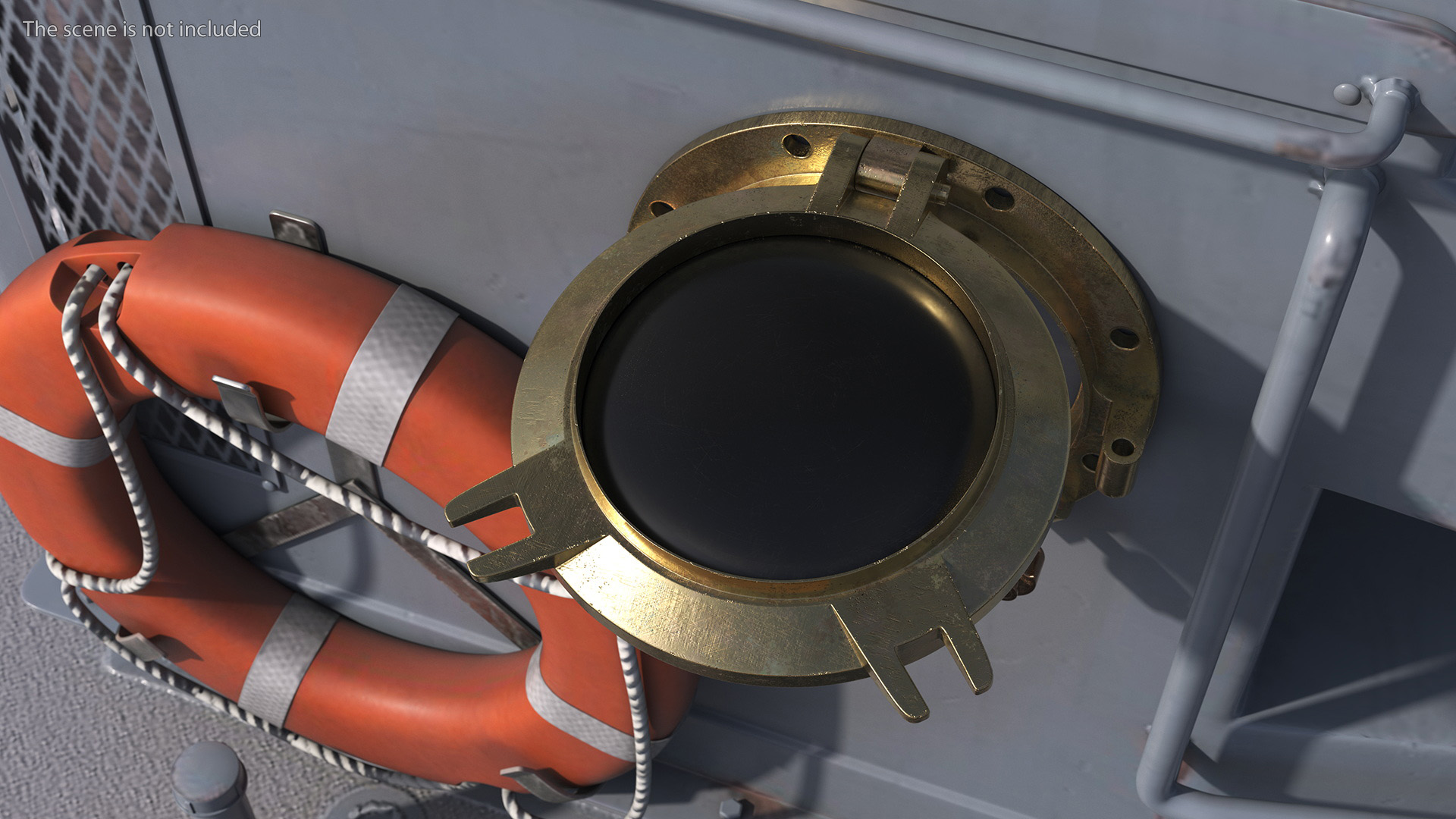 Vintage Ship Porthole Brass 3D