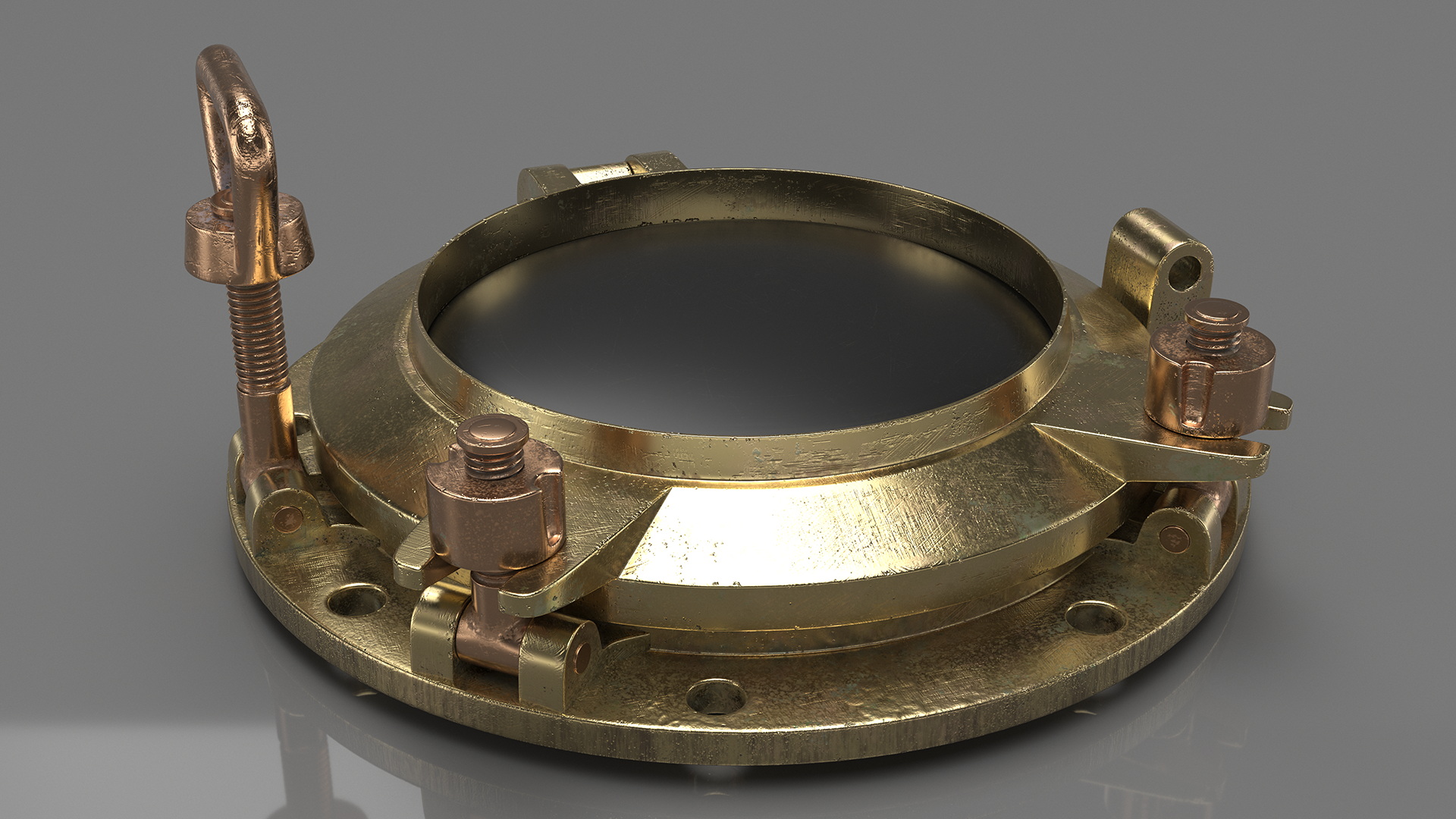 Vintage Ship Porthole Brass 3D