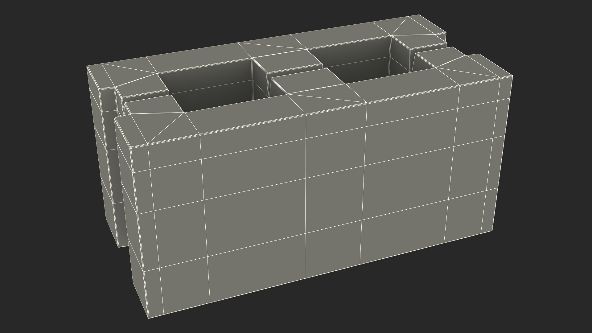 3D Hollow Concrete Wall Brick