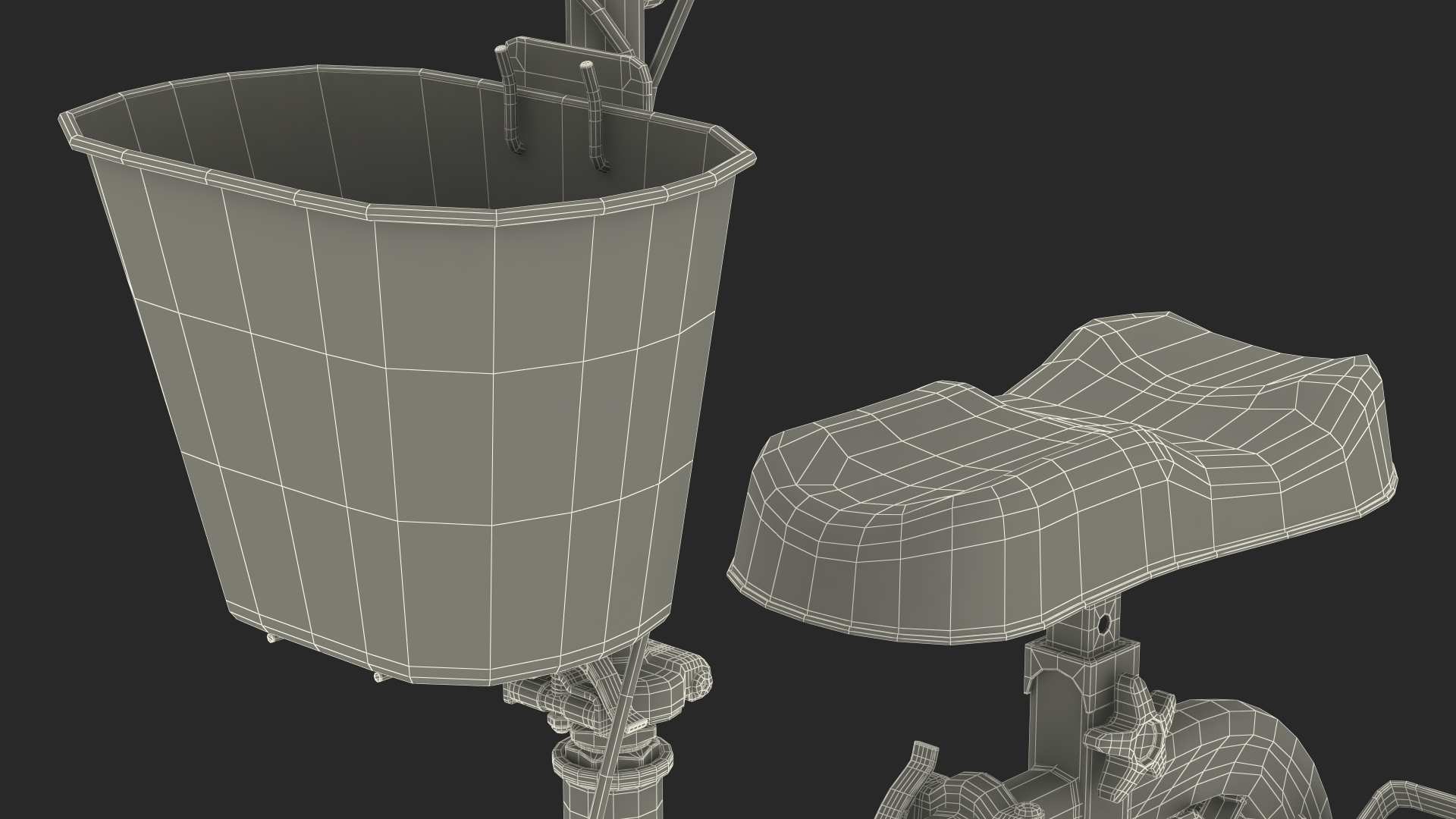 Black Knee Scooter Rigged for Cinema 4D 3D model