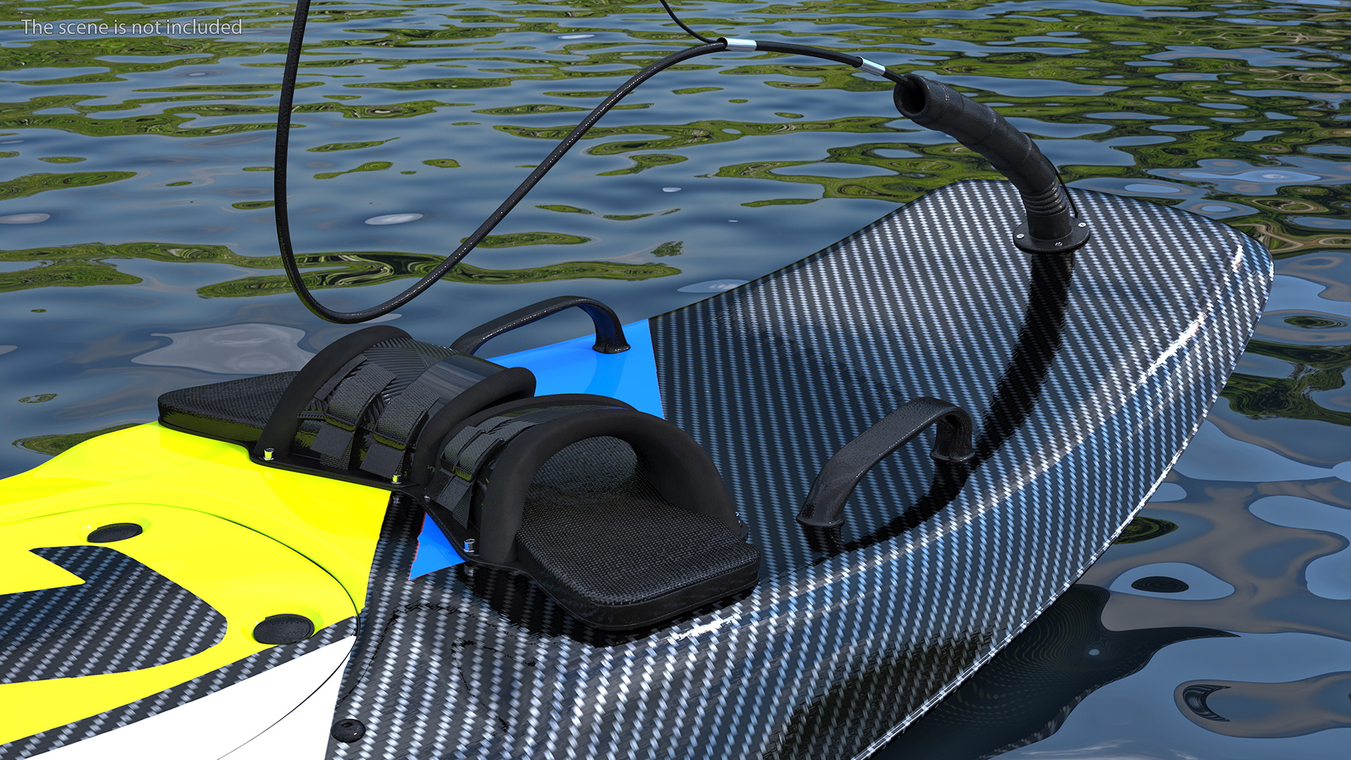 3D Motorised Carbon Fiber Surfboard Green model